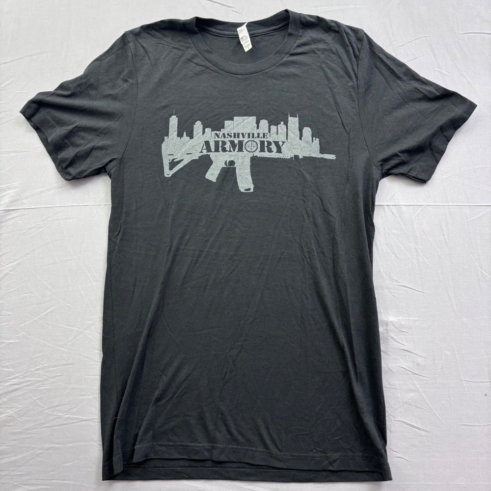 Nashville Armory Graphic T-Shirt Mens Medium Black Bella Canvas Short Sleeve Tee